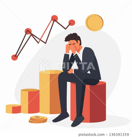 businessman on gold scales 136391359