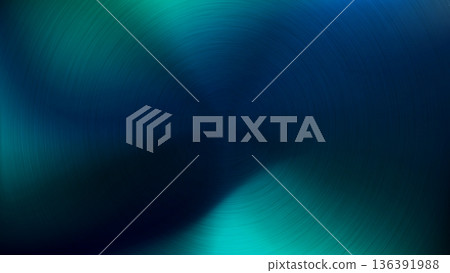 Metal abstract blue and green gradient technology background with polished, brushed texture, chrome, silver, steel, aluminum for design concepts,  for presentations and design concepts. Vector illustr 136391988