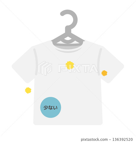 服裝、T恤和花粉傳播示意圖(低花粉濃度) 服裝、T恤和花粉傳播示意圖(低花粉濃度) 136392520