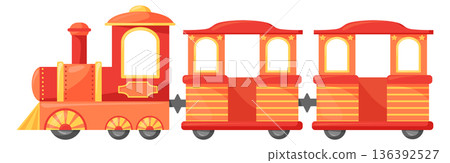 Kid train cartoon icon. Theme park ride 136392527