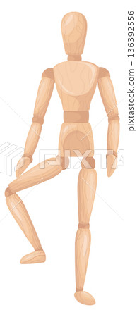 Posing mannequin doll. Wooden human figure toy Posing mannequin doll. Wooden human figure toy 136392556
