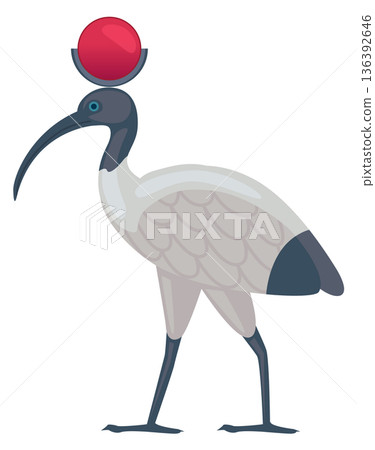 Bennu symbol. Ancient egyptian bird deity cartoon icon Bennu symbol. Ancient egyptian bird deity cartoon icon 136392646