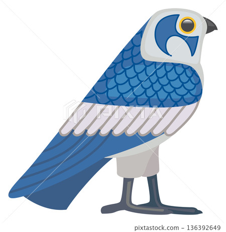 Horus cartoon icon. Bird deity. Egyptian god 136392649