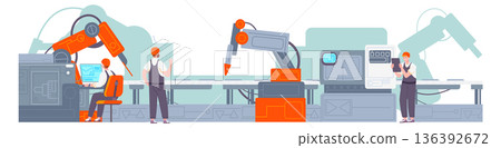 Robotic arm assembly factory conveyor with professional engineers Robotic arm assembly factory conveyor with professional engineers 136392672