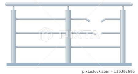 Damaged wrought fence. Iron bar boundary icon Damaged wrought fence. Iron bar boundary icon 136392696