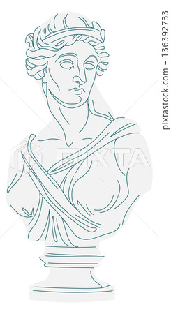Antique bust in classic greek style. Roman mythology 136392733