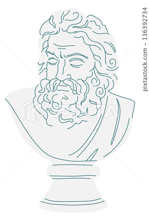 Ancient greek head sculpture. Male classic bust Ancient greek head sculpture. Male classic bust 136392734