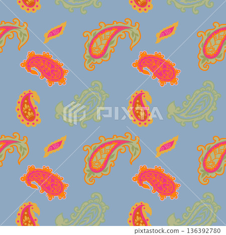 Colorful Folk Paisley Mix 136392780