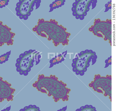 Cool Folk Paisley Motif 136392788
