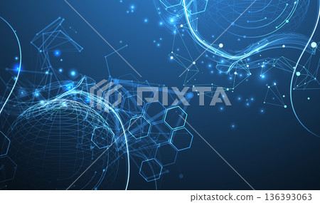 Abstract sphere background with plexus effect. 3D surface. Vector illustration. Abstract sphere background with plexus effect. 3D surface. Vector illustration. 136393063