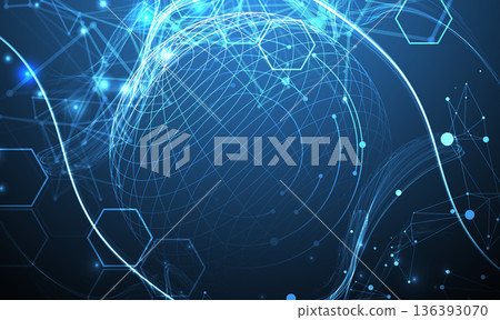 Abstract sphere background with plexus effect.... - Stock Illustration ...