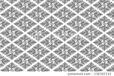 Seamless monochrome Japanese pattern. 136393141