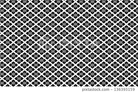 Seamless monochrome Japanese pattern. 136393159