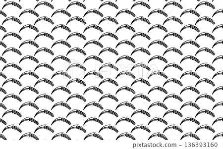 Seamless monochrome Japanese pattern. Seigaiha pattern. Seamless monochrome Japanese pattern. Seigaiha pattern. 136393160