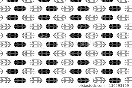 無縫單色日式圖案。鷹羽圖案。 136393169