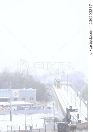 Utsunomiya Light Rail and heavy white snow Utsunomiya Light Rail and heavy white snow 136393257