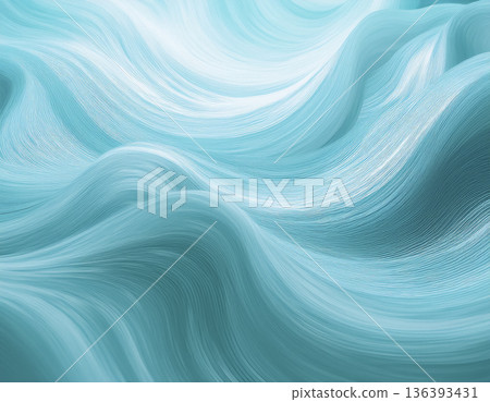 Light blue Japanese paper background material | Japanese-style texture with abstract patterns of waves and swirls 136393431