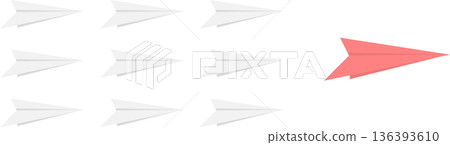 Illustration of a paper airplane that represents leadership 136393610