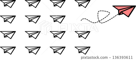 Illustration of a paper airplane that represents leadership Illustration of a paper airplane that represents leadership 136393611