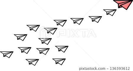 Illustration of a paper airplane that represents leadership Illustration of a paper airplane that represents leadership 136393612