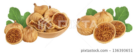 dried fig in wooden bowl isolated on white background with full depth of field dried fig in wooden bowl isolated on white background with full depth of field 136393651