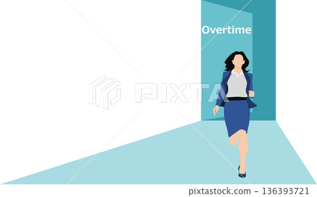 Illustration of a woman leaving work Illustration of a woman leaving work 136393721
