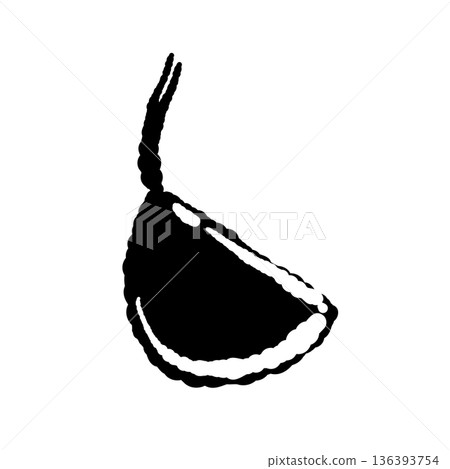 單色插圖,描繪了一瓣發芽的大蒜,剝去外皮後的輪廓。 單色插圖,描繪了一瓣發芽的大蒜,剝去外皮後的輪廓。 136393754