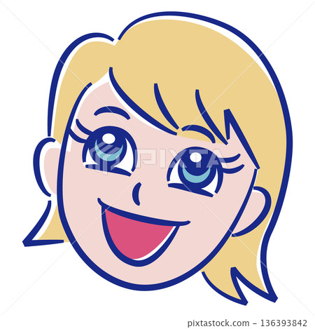 女孩臉部插圖 女孩臉部插圖 136393842