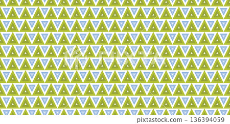 A simple, minimalist seamless surface featuring a geometric triangular pattern in shades of green and light blue. 136394059