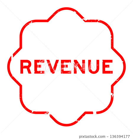 Grunge red revenue word square rubber seal stamp on white background Grunge red revenue word square rubber seal stamp on white background 136394177