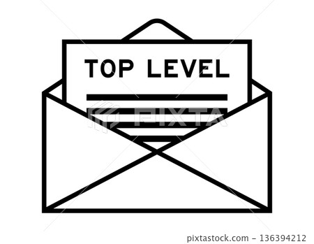 Envelope and letter sign with word top level as the headline Envelope and letter sign with word top level as the headline 136394212