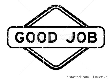 Grunge black good job word rubber seal stamp on white background Grunge black good job word rubber seal stamp on white background 136394230