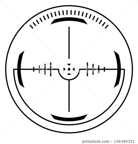 Rifle aim hud. Black round shooting mark Rifle aim hud. Black round shooting mark 136394352