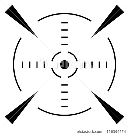 Target scope element. Round aiming hud icon 136394354