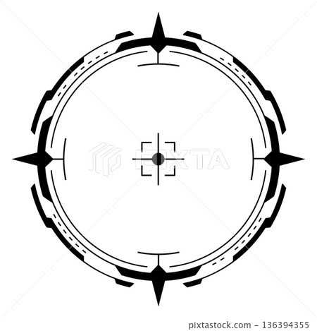 Round shooting aim. Sniper weapon optical interface Round shooting aim. Sniper weapon optical interface 136394355