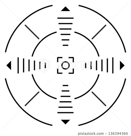 Sniper aim symbol. Military game interface element Sniper aim symbol. Military game interface element 136394360