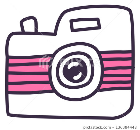 Camera doodle. Photography icon. Photo shoot symbol Camera doodle. Photography icon. Photo shoot symbol 136394448
