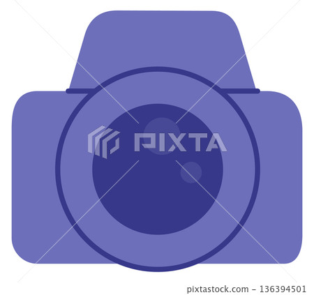 Photo camera blue icon. Professional photography symbol Photo camera blue icon. Professional photography symbol 136394501