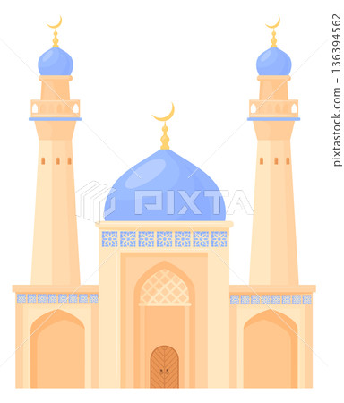 Muslim architecture cartoon icon. Arabic heritage landmark 136394562