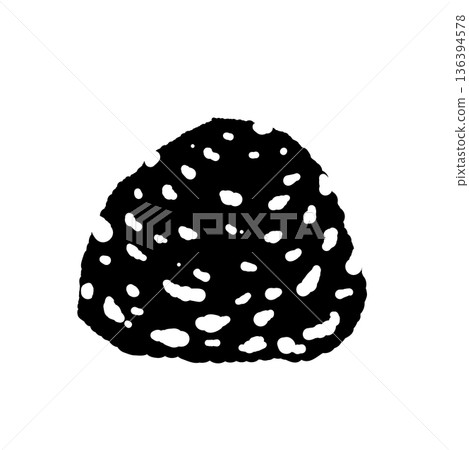 Monochrome illustration of grated wasabi Silhouette of wasabi paste served 136394578