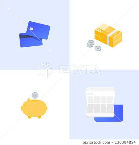 Asset management, finance related money and card vector icon set Asset management, finance related money and card vector icon set 136394854