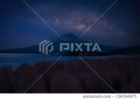Panorama view universe space and milky way galaxy with stars on night sky background. Panorama view universe space and milky way galaxy with stars on night sky background. 136394875
