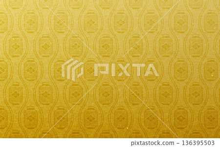 無縫金色日式圖案。紙燈籠圖案。 136395503