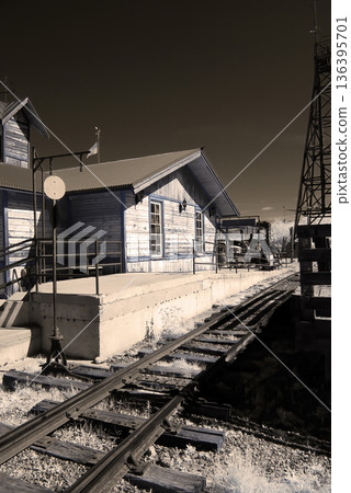 Goldfield Arizona, Restored Desert Mining Ghost Town Sepia Toned Goldfield Arizona, Restored Desert Mining Ghost Town Sepia Toned 136395701