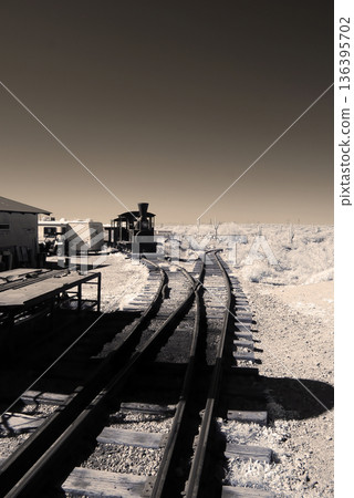 Goldfield Arizona, Restored Desert Mining Ghost Town Sepia Toned Goldfield Arizona, Restored Desert Mining Ghost Town Sepia Toned 136395702