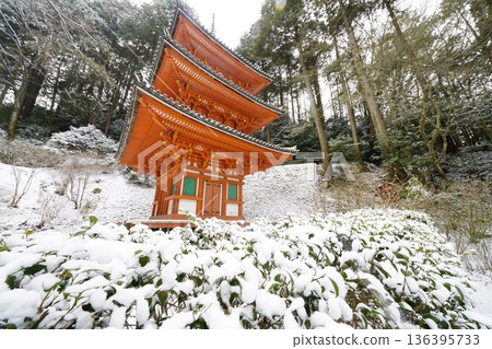 Tahoto Pagoda on a snowy day Tahoto Pagoda on a snowy day 136395733