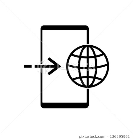 Mobile Phone WiFi isolated black icon. Mobile Phone WiFi isolated black icon. 136395961