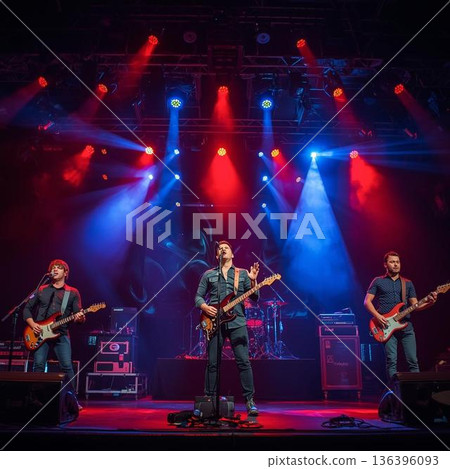 樂團在舞台上演奏 樂團在舞台上演奏 136396093