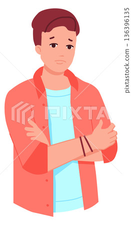 Sad guy. Young man with worried face expression Sad guy. Young man with worried face expression 136396135