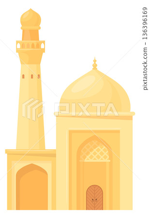 Minaret cartoon icon. Eastern building. Islamic architecture Minaret cartoon icon. Eastern building. Islamic architecture 136396169